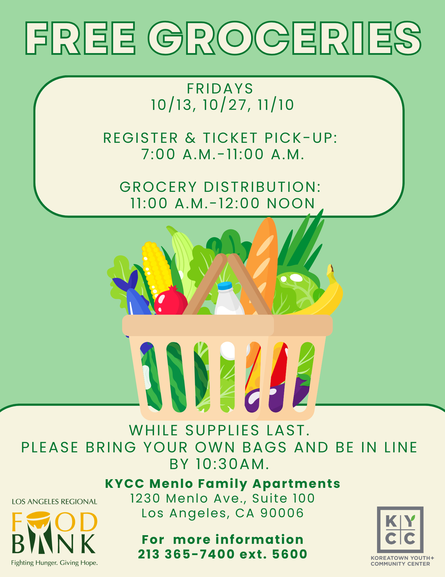 Grocery Distribution Event Menlo Family Apartments KYCC Koreatown